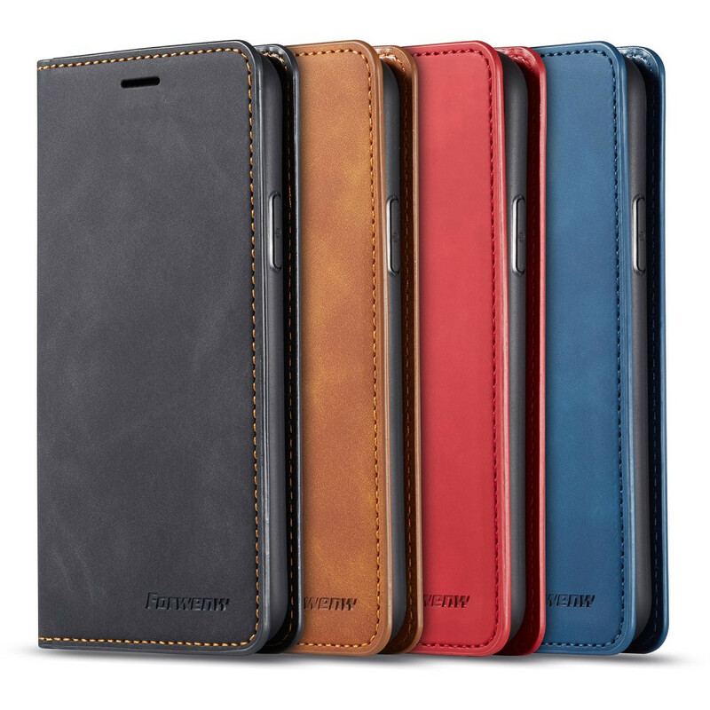 Capa De Celular Para iPhone 11 Pro Flip Forwenw Efeito Couro