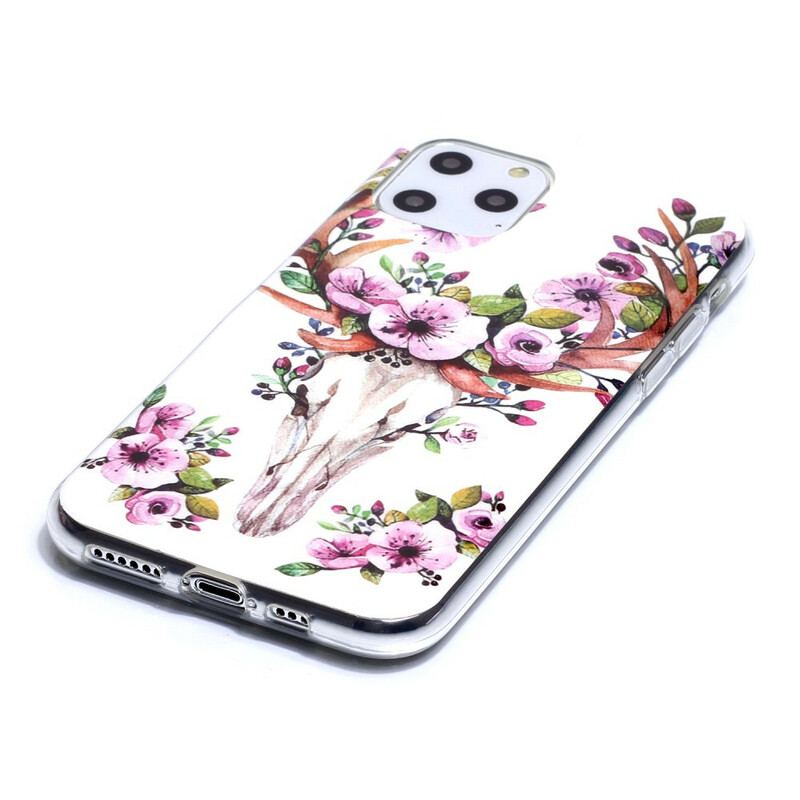 Capa Para iPhone 11 Pro Alce Floral Fluorescente