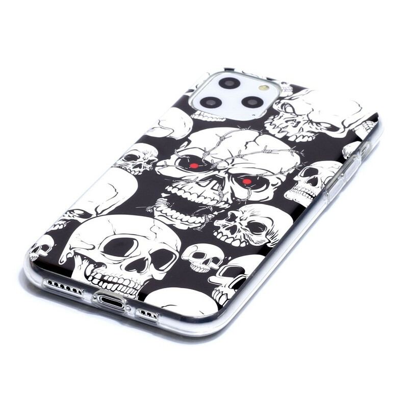 Capa Para iPhone 11 Pro Cuidado Crânios Fluorescentes