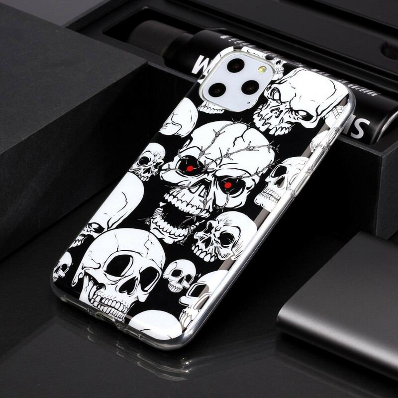Capa Para iPhone 11 Pro Cuidado Crânios Fluorescentes