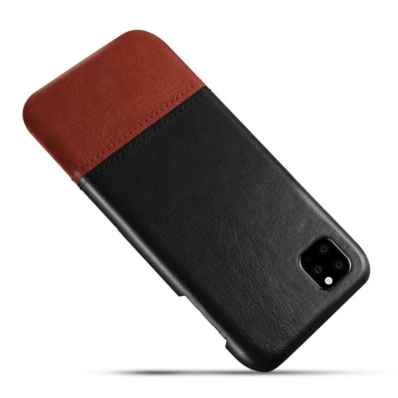 Capa Para iPhone 11 Pro Efeito De Couro De Dois Tons Ksq