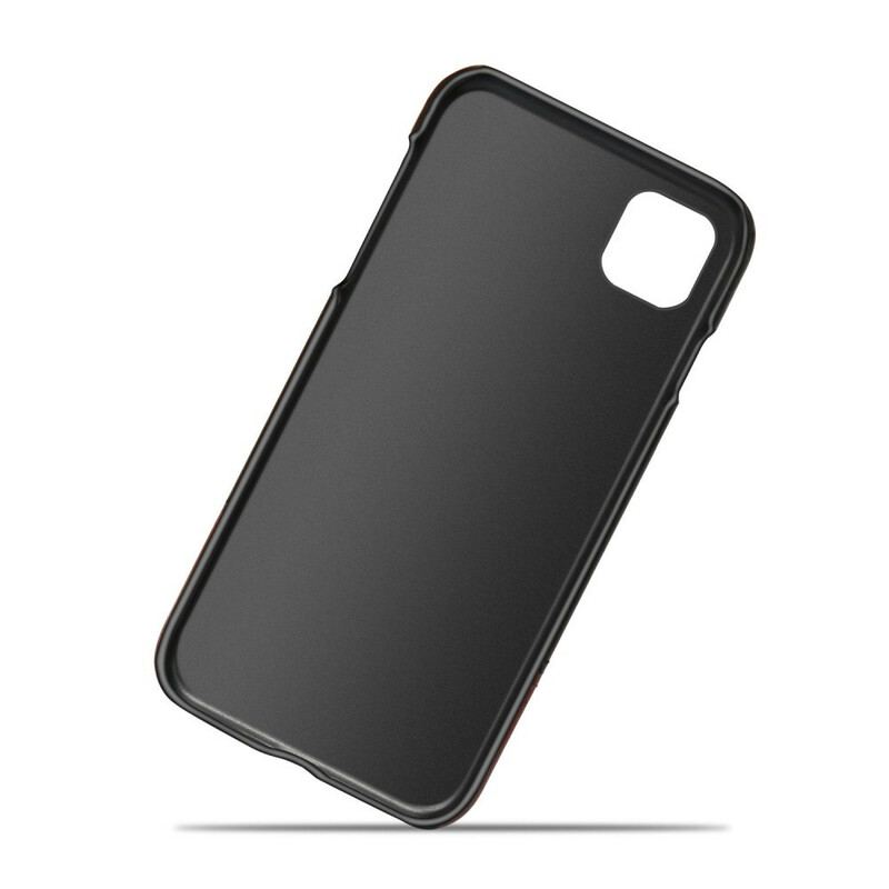 Capa Para iPhone 11 Pro Efeito De Couro De Dois Tons Ksq
