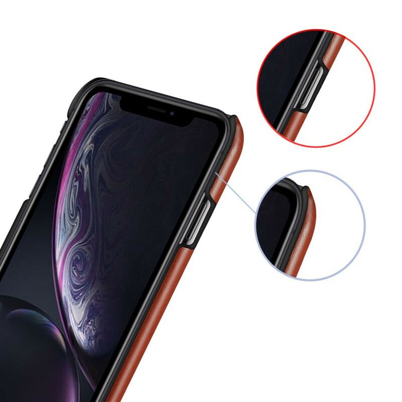 Capa Para iPhone 11 Pro Efeito De Couro De Dois Tons Ksq