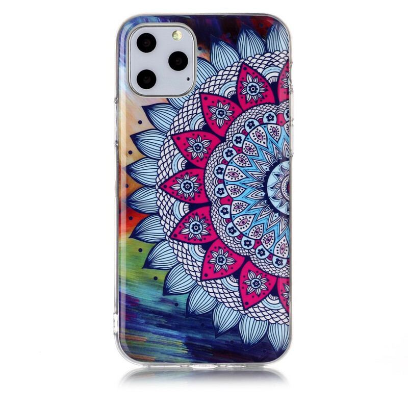 Capa Para iPhone 11 Pro Mandala Colorida Fluorescente