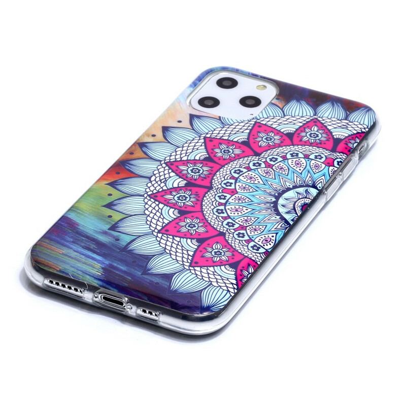 Capa Para iPhone 11 Pro Mandala Colorida Fluorescente