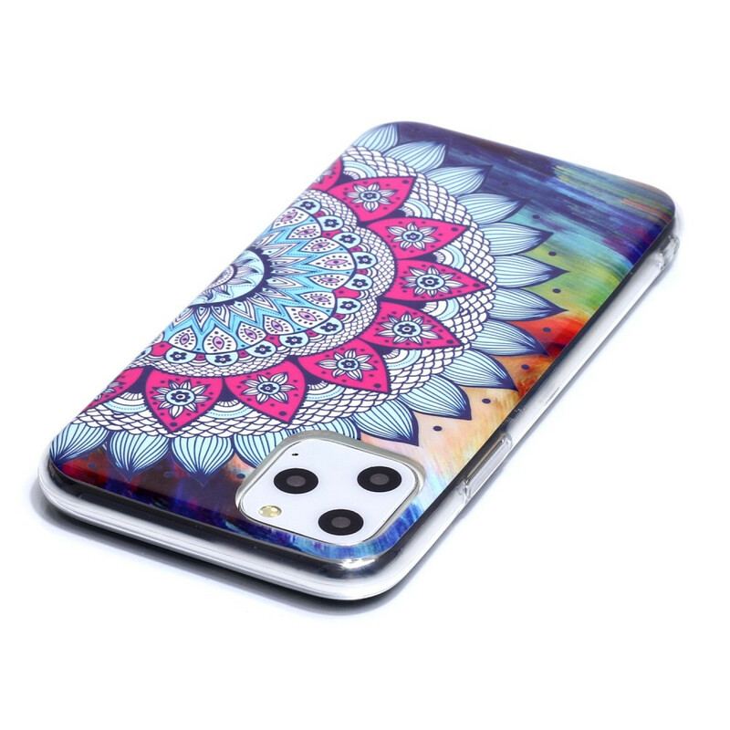 Capa Para iPhone 11 Pro Mandala Colorida Fluorescente