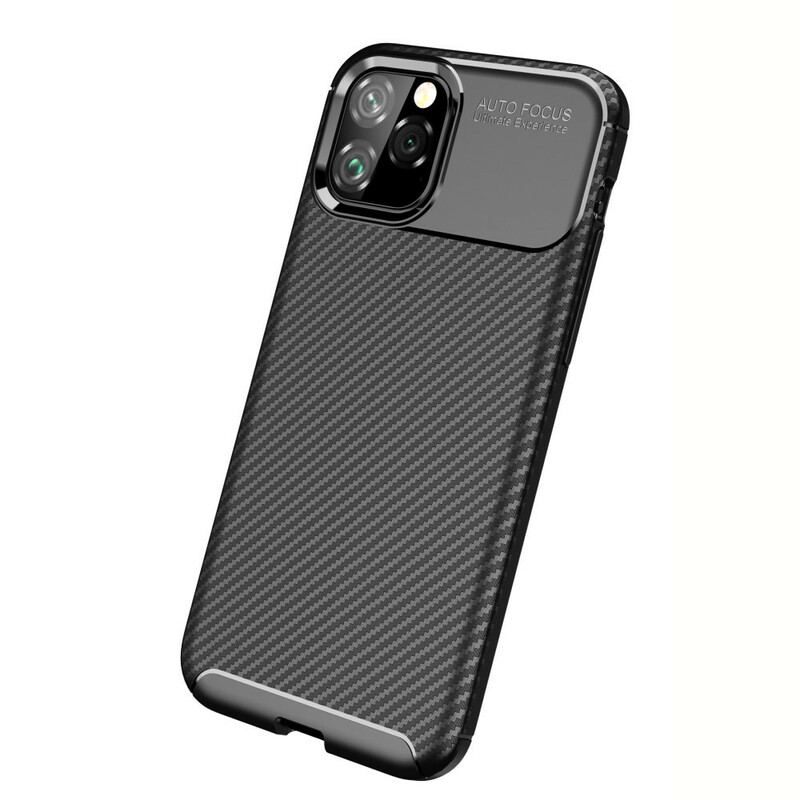 Capa Para iPhone 11 Pro Textura Flexível De Fibra De Carbono