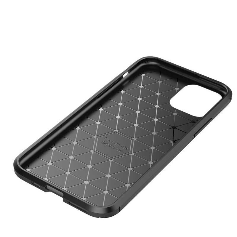 Capa Para iPhone 11 Pro Textura Flexível De Fibra De Carbono