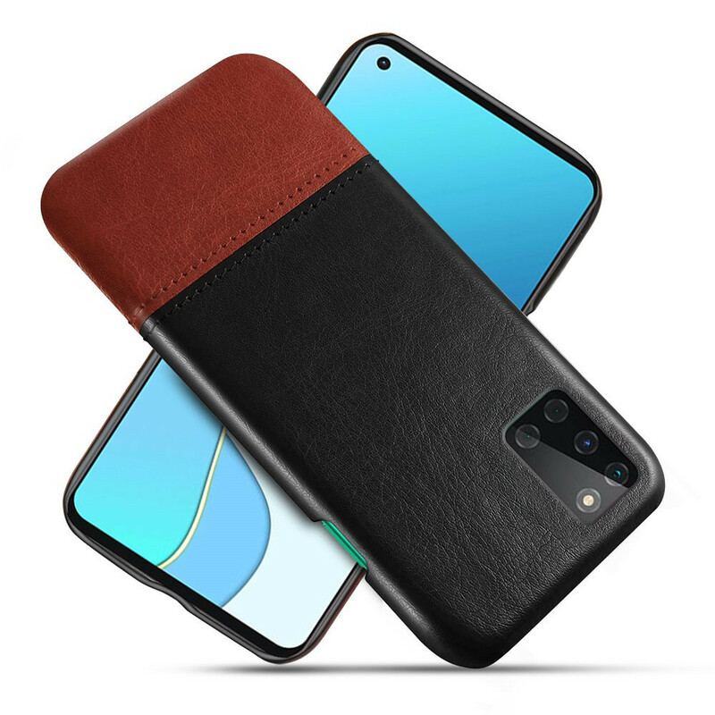 Capa De Celular Para OnePlus 8T Efeito De Couro De Dois Tons Ksq