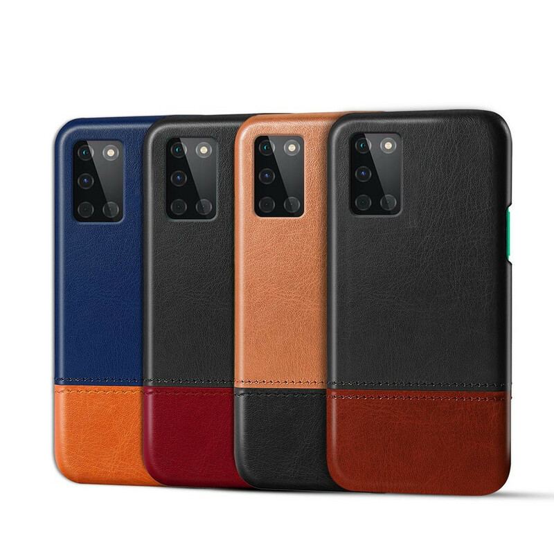 Capa De Celular Para OnePlus 8T Efeito De Couro De Dois Tons Ksq