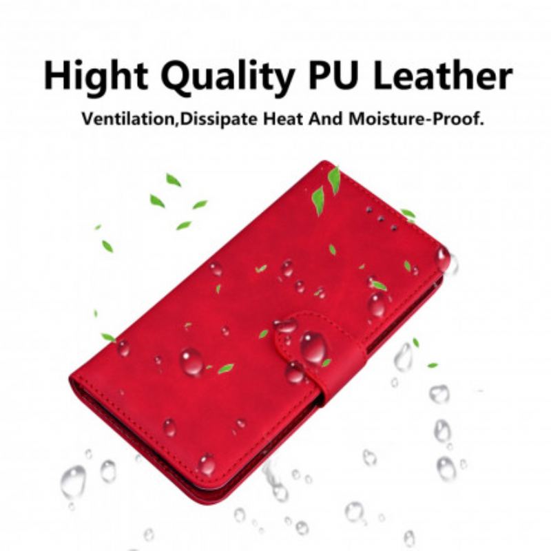 Capa De Couro Para OnePlus 8T Efeito Couro Monocromático
