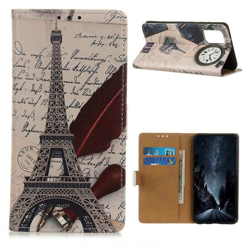 Capa Flip Para OnePlus 8T Torre Eiffel Do Poeta