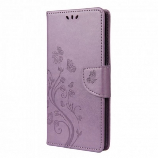 Capa Folio Para OnePlus 8T Borboletas E Flores