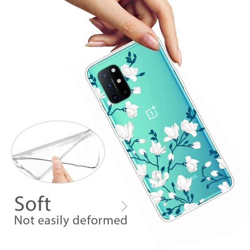 Capa Para OnePlus 8T Flores Brancas
