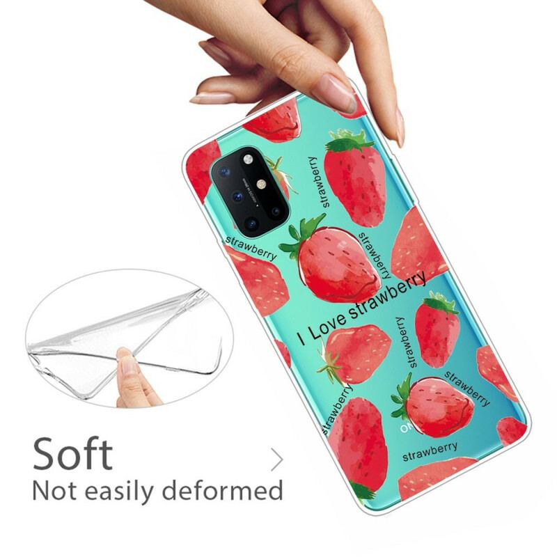 Capa Para OnePlus 8T Morango / Eu Amo Morango
