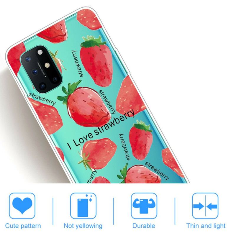 Capa Para OnePlus 8T Morango / Eu Amo Morango