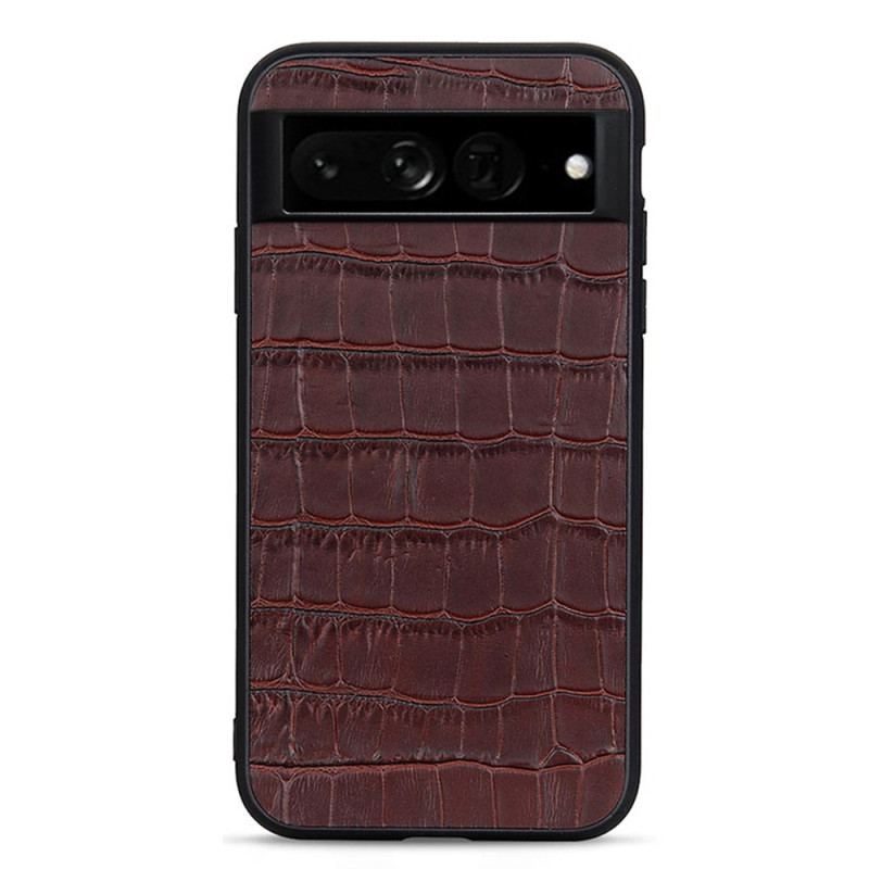 Capa De Celular Para Google Pixel 7 Pro Couro Genuíno Estilo Crocodilo