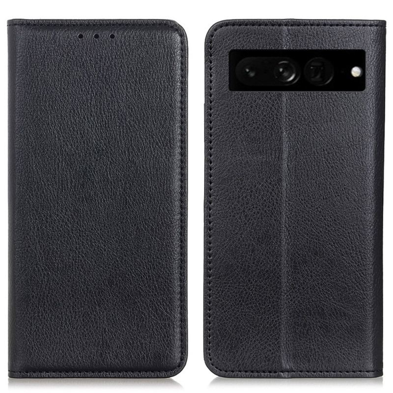Capa De Celular Para Google Pixel 7 Pro Flip Couro Rachado De Lichia