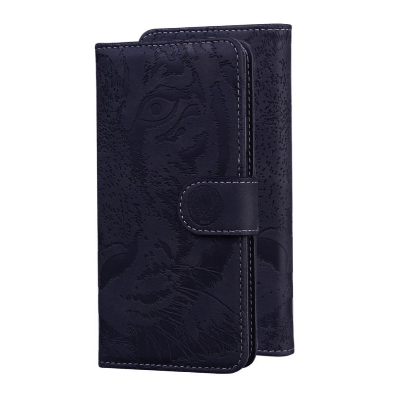 Capa De Couro Para Google Pixel 7 Pro Pegada De Tigre