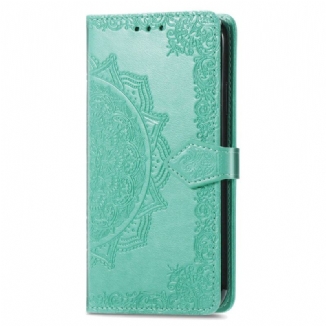 Capa Flip Para Google Pixel 7 Pro De Cordão Mandala Retrô Com Tiras
