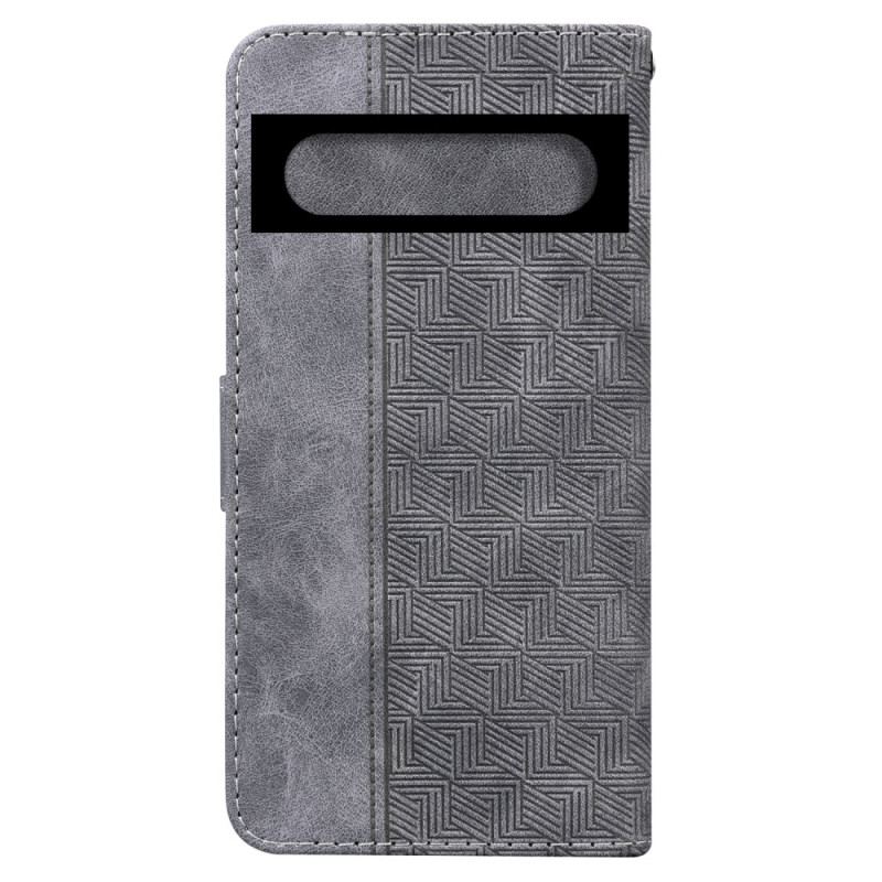 Capa Flip Para Google Pixel 7 Pro De Cordão Padrão De Tiras