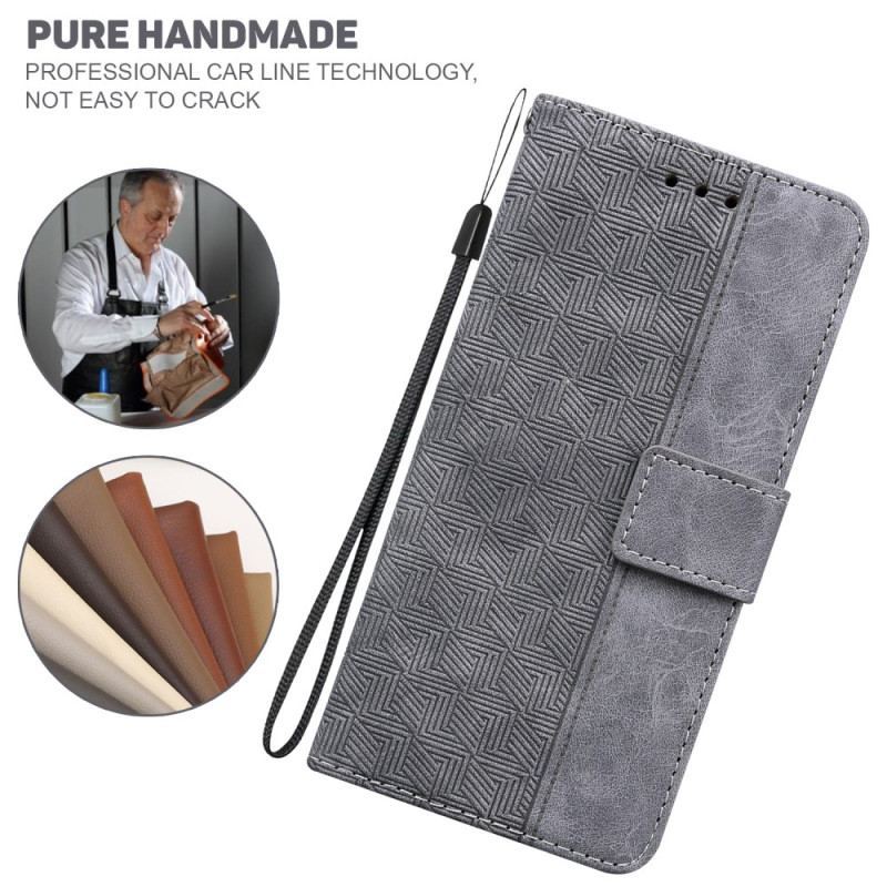 Capa Flip Para Google Pixel 7 Pro De Cordão Padrão De Tiras