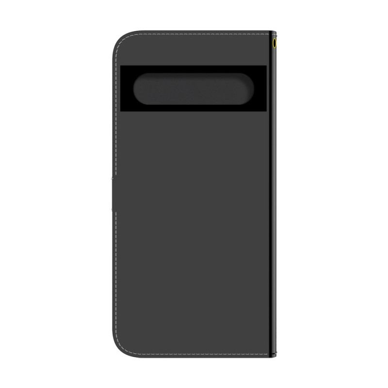 Capa Flip Para Google Pixel 7 Pro Capa De Espelho De Couro Sintético