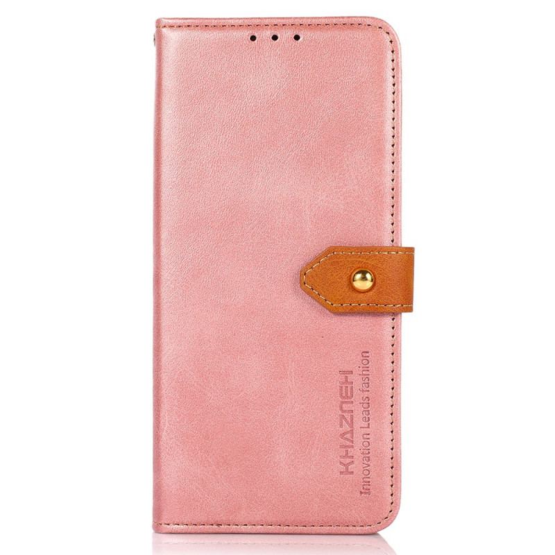 Capa Flip Para Google Pixel 7 Pro Fecho Dourado Bicolor Khazneh