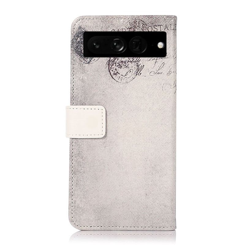 Capa Flip Para Google Pixel 7 Pro Gato Viajante