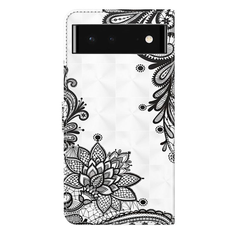 Capa Folio Para Google Pixel 7 Pro De Cordão Renda Strappy