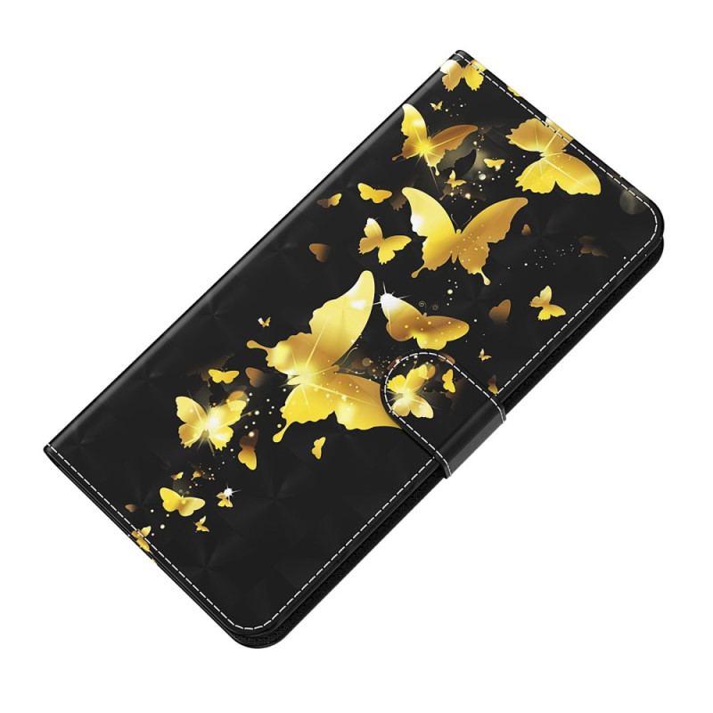 Capa Folio Para Google Pixel 7 Pro De Cordão Tanga Borboletas