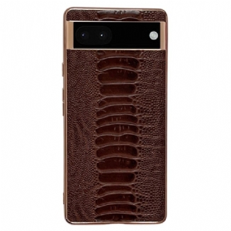 Capa Para Google Pixel 7 Pro Estilo Avestruz De Couro Genuíno