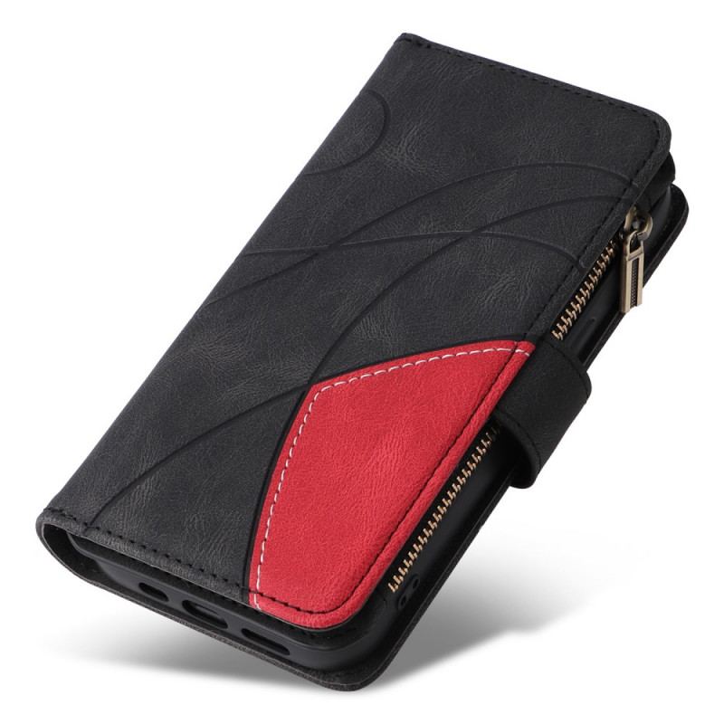 Capa De Couro Para Samsung Galaxy A13 Bicolor Com Porta Moedas