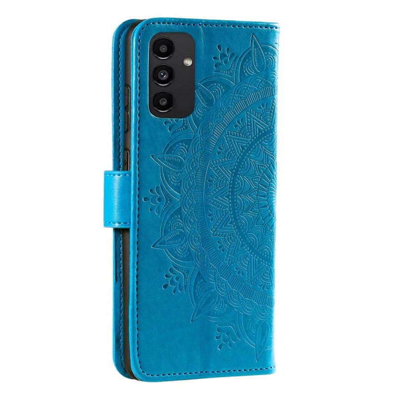 Capa De Couro Para Samsung Galaxy A13 Mandala Do Sol