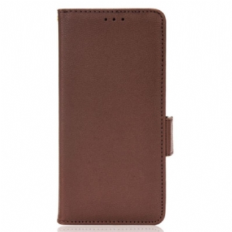 Capa Em Pele Para Samsung Galaxy A13 Couro Sintético De Lichia Tradicional