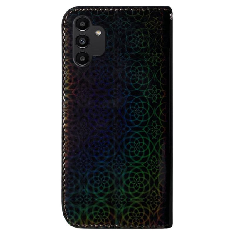 Capa Flip Para Samsung Galaxy A13 De Cordão Flores Psicodélicas Com Tiras