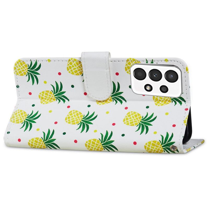 Capa Flip Para Samsung Galaxy A13 Vários Abacaxis