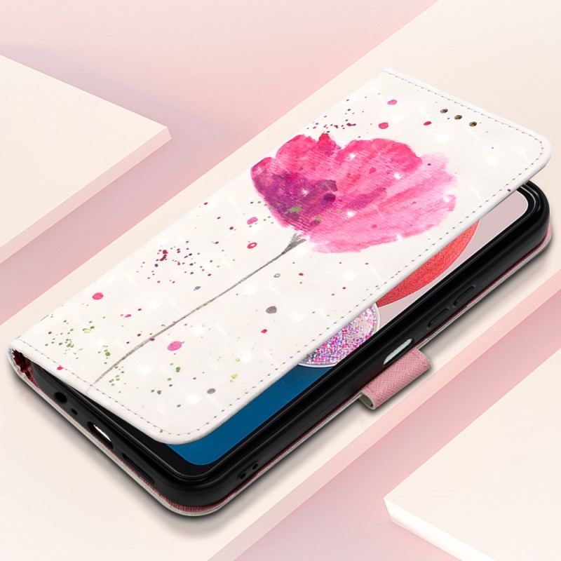 Capa Capa Folio Para Samsung Galaxy A13 De Cordão Strap Poppy
