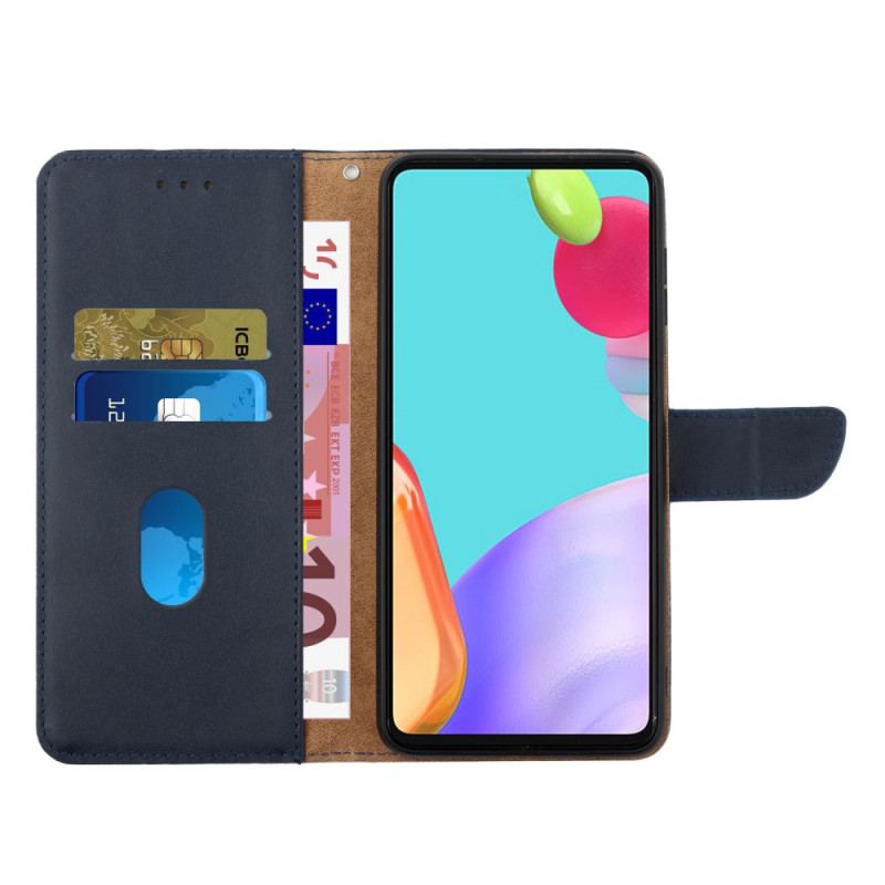 Capa Folio Para Samsung Galaxy A13 Couro Napa Genuíno