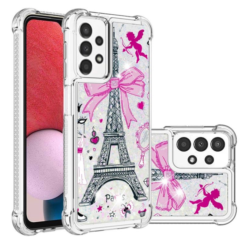 Capa Para Samsung Galaxy A13 As Lantejoulas Da Torre Eiffel