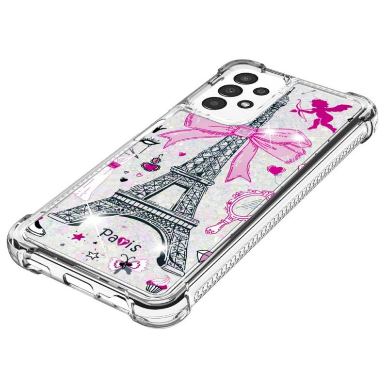 Capa Para Samsung Galaxy A13 As Lantejoulas Da Torre Eiffel