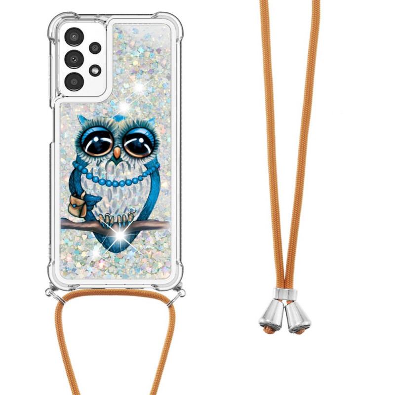 Capa Para Samsung Galaxy A13 De celular Cordão De Lantejoulas Miss Owl