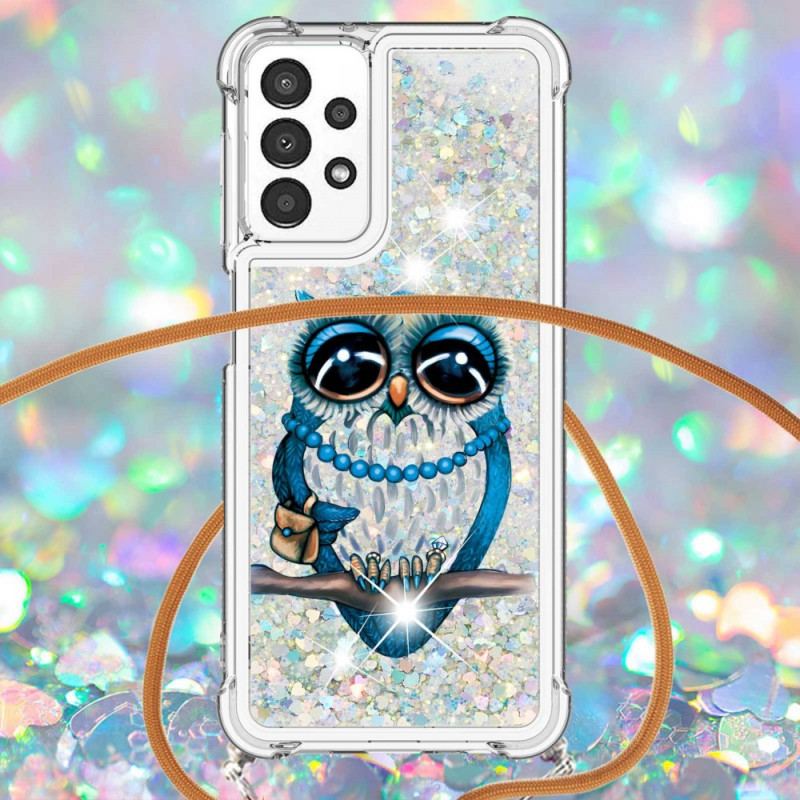 Capa Para Samsung Galaxy A13 De celular Cordão De Lantejoulas Miss Owl