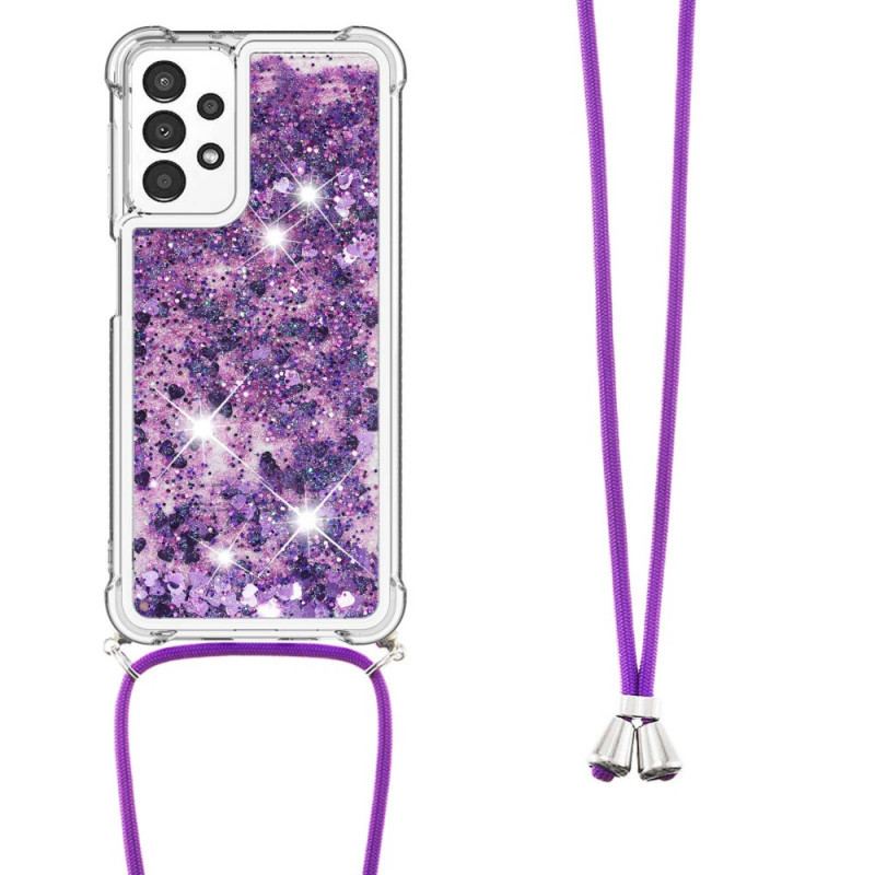Capa Para Samsung Galaxy A13 De celular Desenho De Lantejoulas Com Cordão