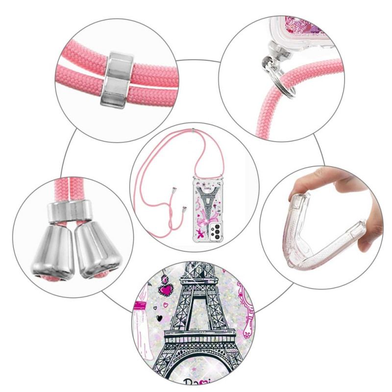 Capa Para Samsung Galaxy A13 De celular Na Torre Eiffel Cordon