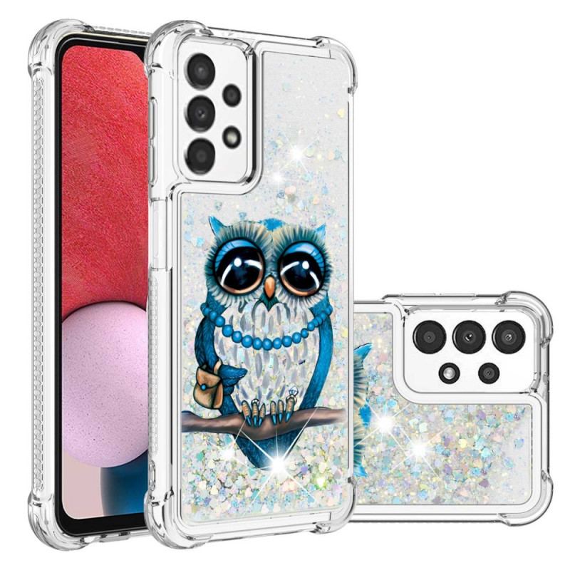 Capa Para Samsung Galaxy A13 Lantejoulas Miss Coruja