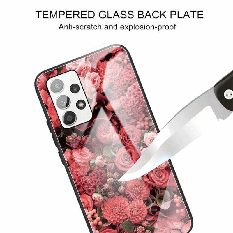Capa Para Samsung Galaxy A13 Rose Flowers Vidro Temperado