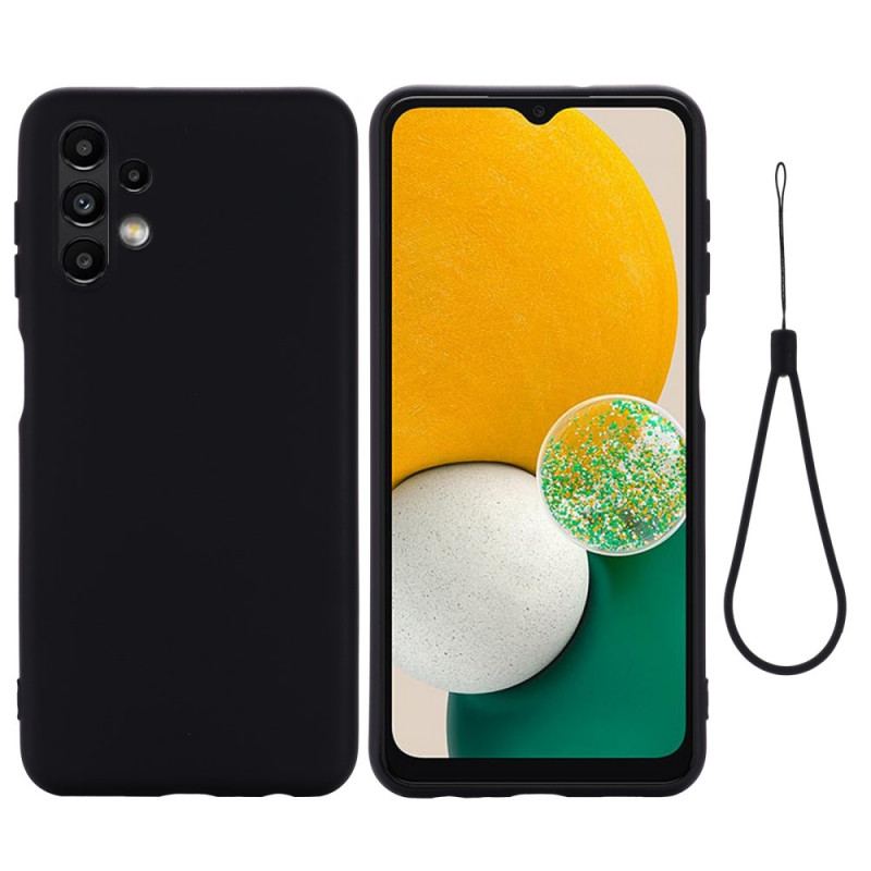 Capa Para Samsung Galaxy A13 Silicone Líquido Com Cordão