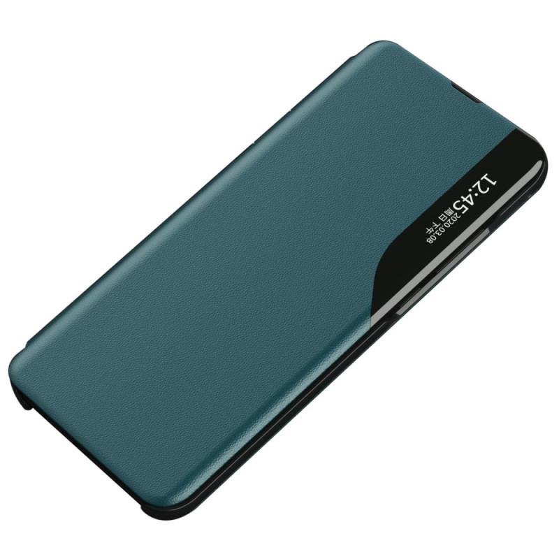 Capa De Celular Para Poco X4 GT Flip Couro Falso E Janela Transparente