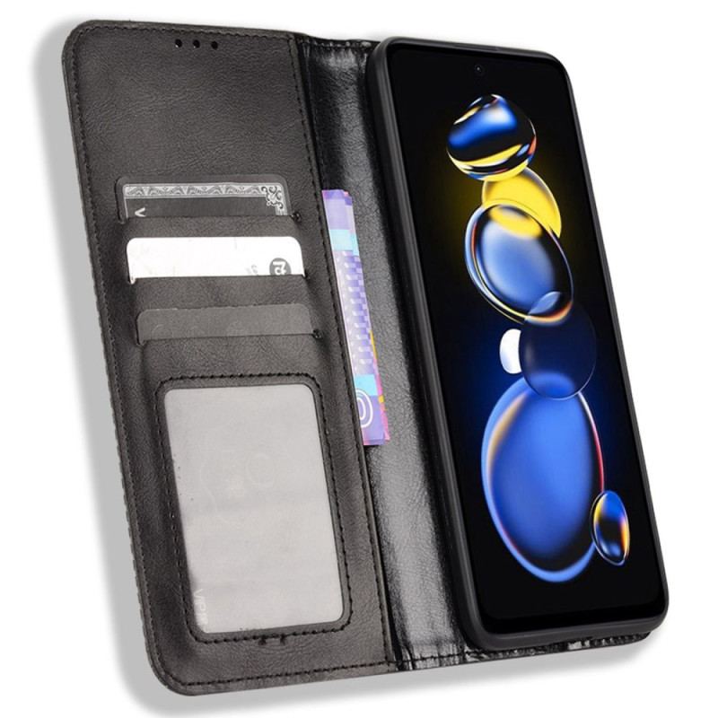 Capa De Celular Para Poco X4 GT Flip Estilo De Couro Estilizado
